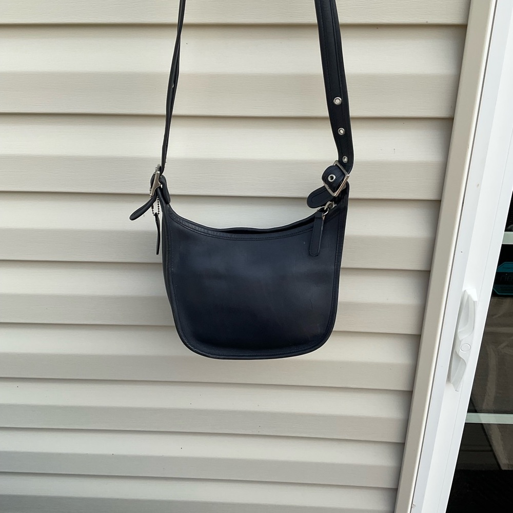 Vintage Coach Blue Shoulder Bag with Adjustable Strap